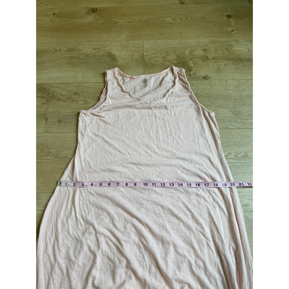 EUC Eileen Fisher sleepwear Garnet Hill nightgown hemstitched v-neck pink sz XS - Picture 7 of 10